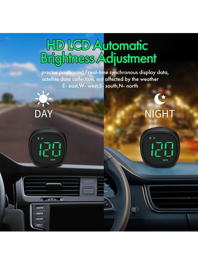 Universal USB Digital Speedometer with Compass 2 Car  HUD Head Up Display in MPH KMH Overspeed Alarm Fatigue Driving for All Vehicles Mini Sized - Image 3