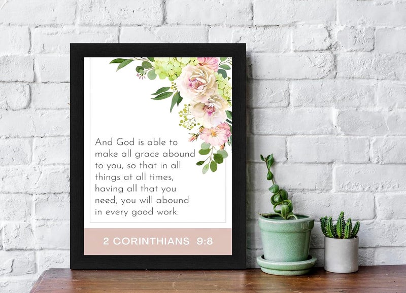 Interio Crafts Bible Verse Wall Frame Printed Bible Quote with Frame for Home and Office Wall Decor Inspirational Poster Synthetic Wood 13x10 Inches - Image 2