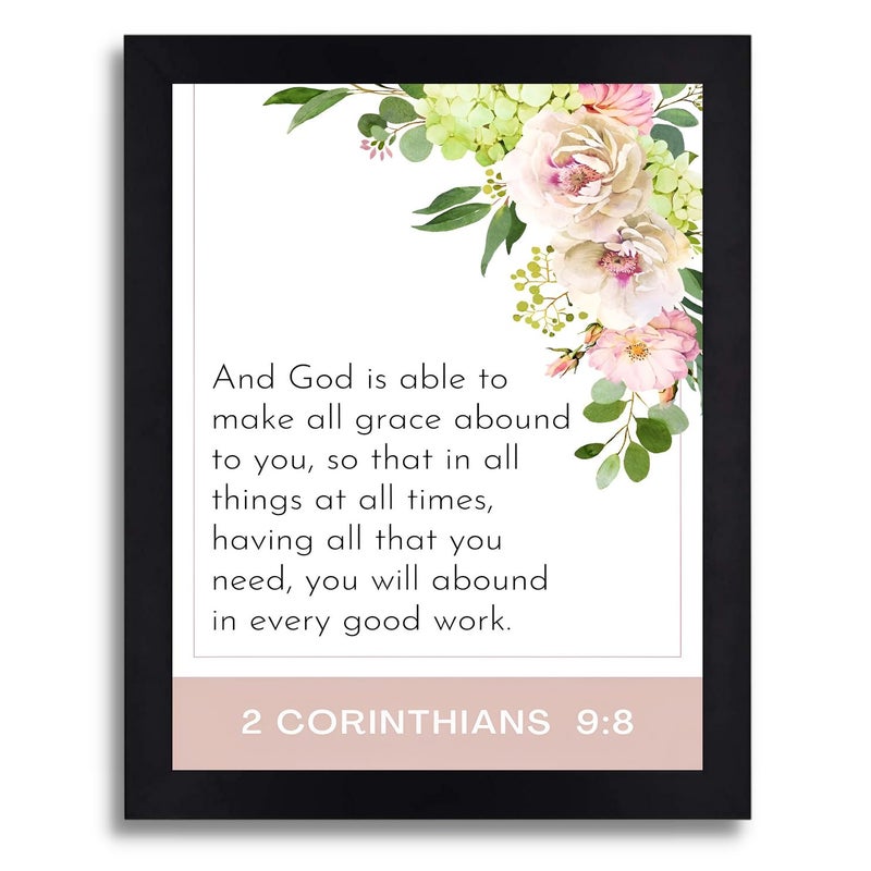 Interio Crafts Bible Verse Wall Frame Printed Bible Quote with Frame for Home and Office Wall Decor Inspirational Poster Synthetic Wood 13x10 Inches - Image 1