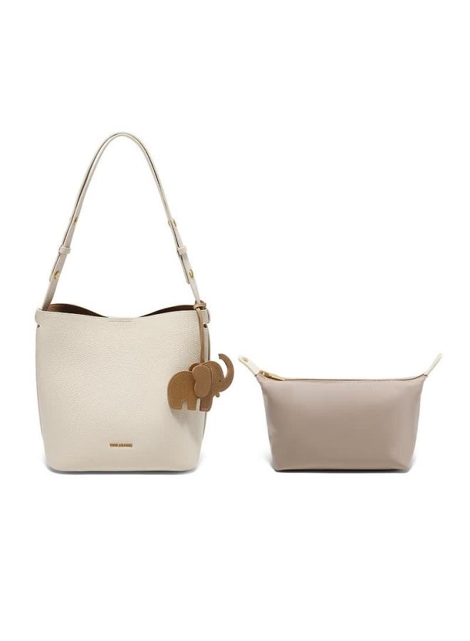 Belle Festival Gift Women's Bag Simple Little Elephant Casual Bucket Bag For Mom Versatile Handbag X7258ax5 Beige - Image 4