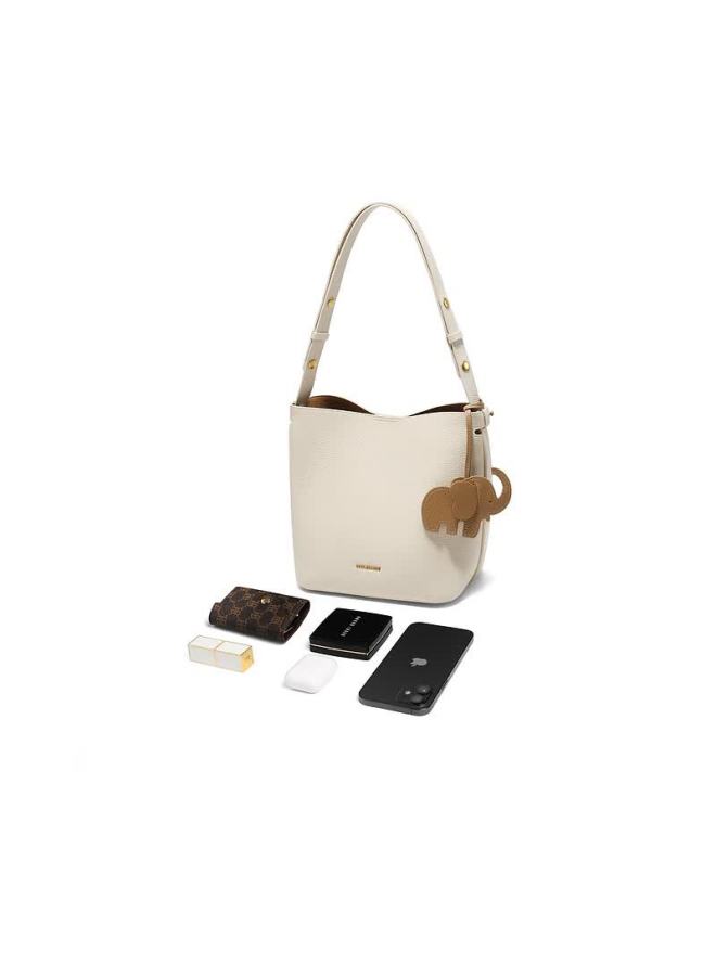 Belle Festival Gift Women's Bag Simple Little Elephant Casual Bucket Bag For Mom Versatile Handbag X7258ax5 Beige - Image 3