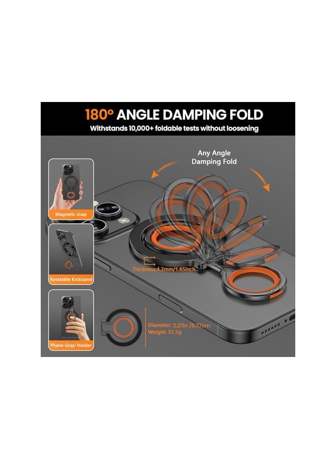 S-TOP Magnetic Phone Grip Holder for MagSafe, Adjustable Finger Ring Loop Grip for MagSafe Ring Stand Holder Kickstand Compatible with for iPhone 16e 16 Pro Max 15 14 13 12, Samsung & Other Phones - Image 4