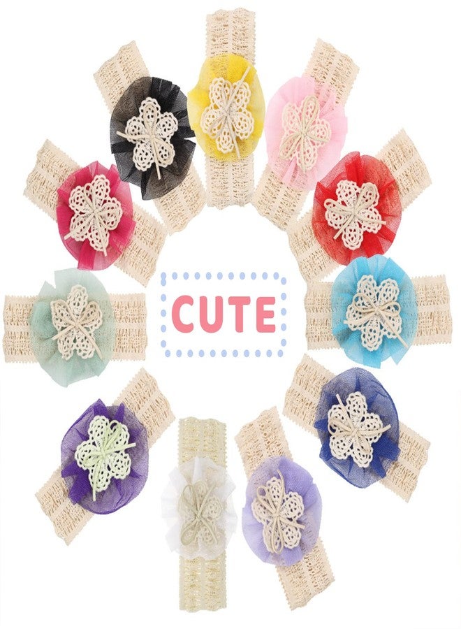 SYGA Pack Of 5 Pcs Baby Headbands Nylon Soft Flower Strechable Hairbands Bow Headband Newborn Infant Toddlers Kids 0-3 Year (Multicolor) - Image 4