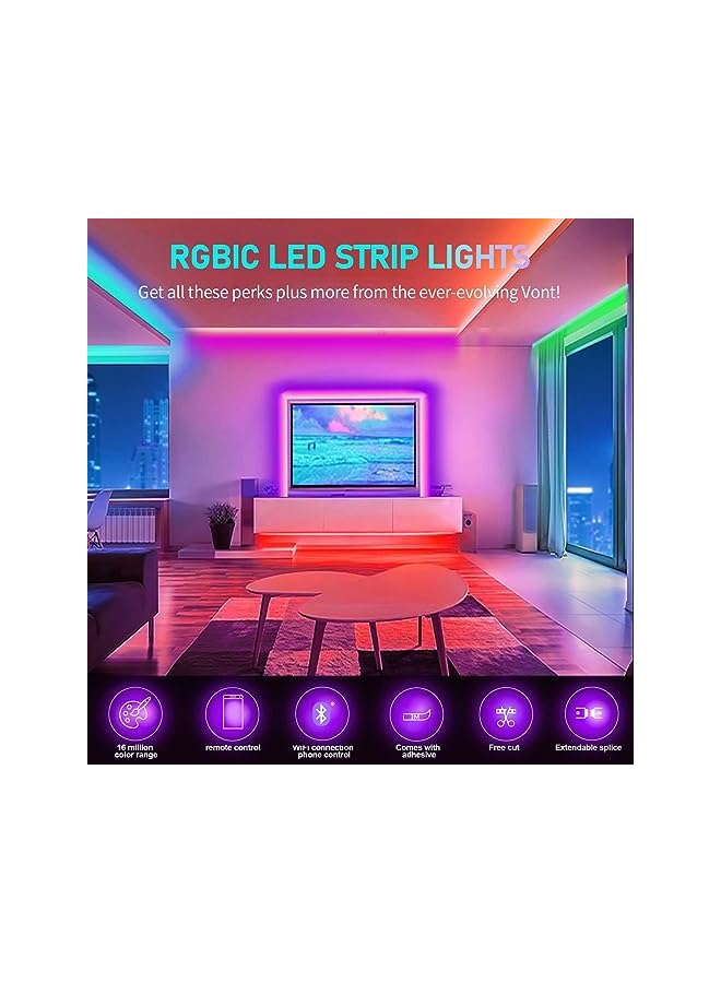 SKY-TOUCH Led Strips Lights 5M With Remote Led Lights Strip Music Sync Flexible Rgb Color Changing Led Lights Kit For Bedroom Diy Color Options Led Strip For Home Decoration Bar Kitchen Party - Image 2