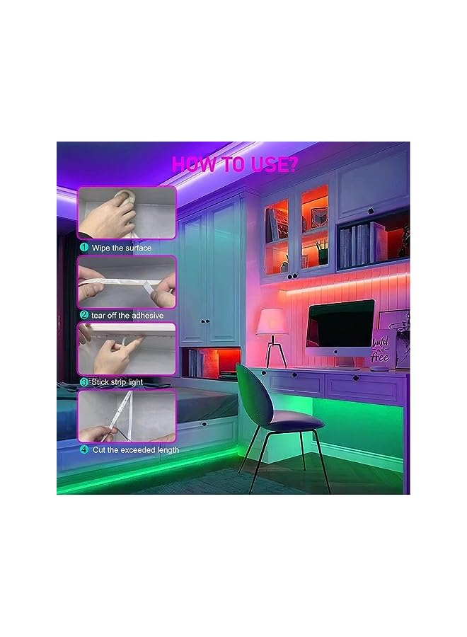 SKY-TOUCH Led Strips Lights 5M With Remote Led Lights Strip Music Sync Flexible Rgb Color Changing Led Lights Kit For Bedroom Diy Color Options Led Strip For Home Decoration Bar Kitchen Party - Image 4