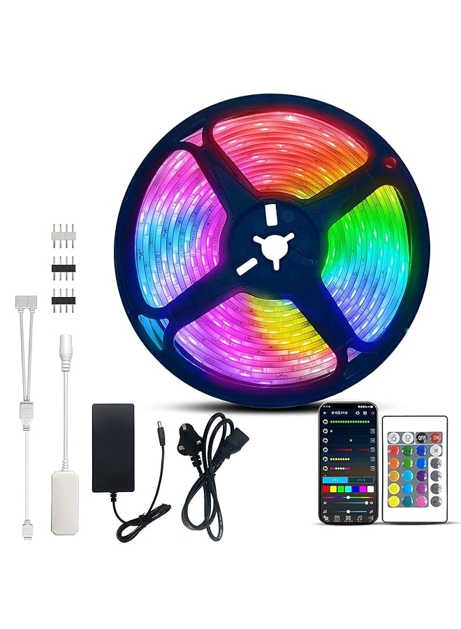 SKY-TOUCH Led Strips Lights 5M With Remote Led Lights Strip Music Sync Flexible Rgb Color Changing Led Lights Kit For Bedroom Diy Color Options Led Strip For Home Decoration Bar Kitchen Party - Image 1