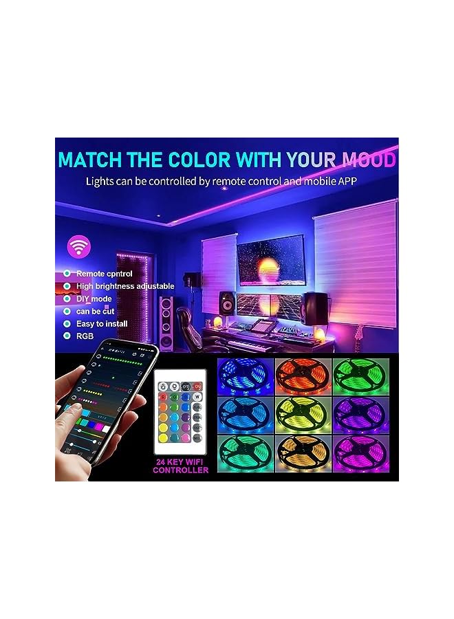 SKY-TOUCH Led Strips Lights 5M With Remote Led Lights Strip Music Sync Flexible Rgb Color Changing Led Lights Kit For Bedroom Diy Color Options Led Strip For Home Decoration Bar Kitchen Party - Image 5