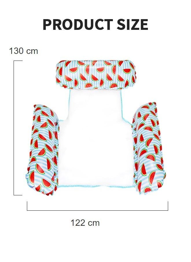 GROIC - 4-in-1 Hammock Inflatable Pool Float, Watermelon Pattern Multi-Purpose Pool Hammock, Lounge Chair, Saddle, Drifter, Hammock Pool Chair, Portable Water Hammock - Image 1