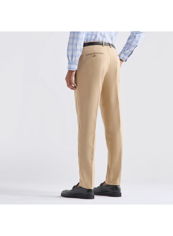 Splash FAV Textured Regular Fit Flexi Waist Trousers with Pockets  - Image 3