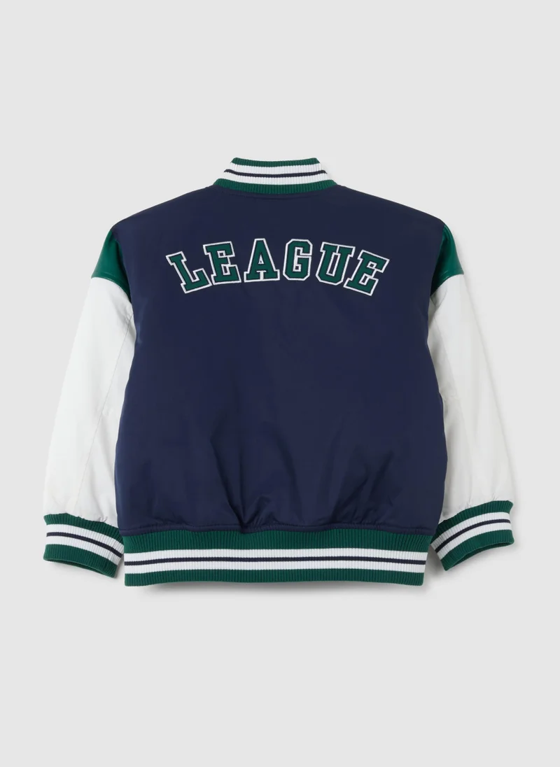 او في اس CHILDREN'S JACKET IN BLUE MULTICOLOUR REGULAR FIT FABRIC