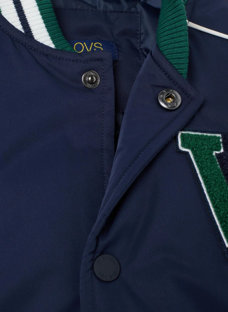 او في اس CHILDREN'S JACKET IN BLUE MULTICOLOUR REGULAR FIT FABRIC
