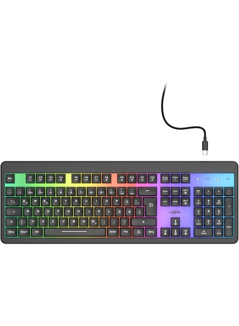 يو ريج لوحة مفاتيح الألعاب uRage Exodus 215 المضيئة، أسود، QWERTY - الإنجليزية/العربية - Image 1