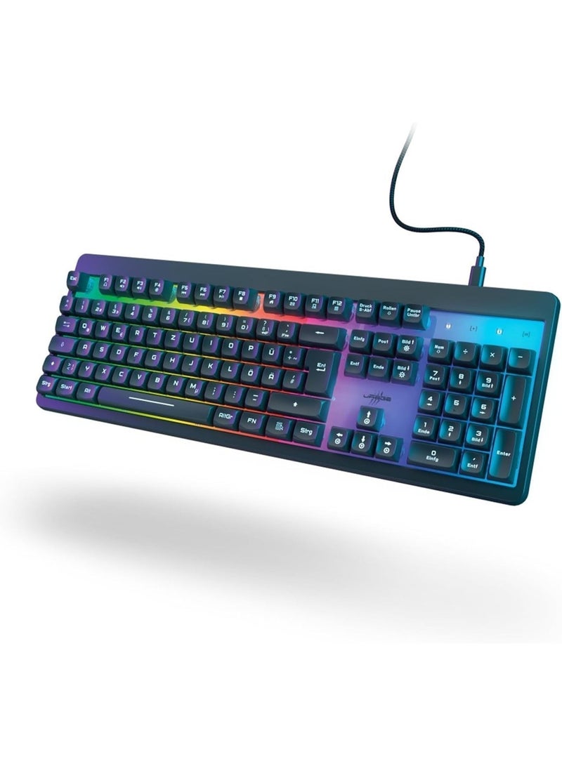 يو ريج لوحة مفاتيح الألعاب uRage Exodus 215 المضيئة، أسود، QWERTY - الإنجليزية/العربية - Image 3