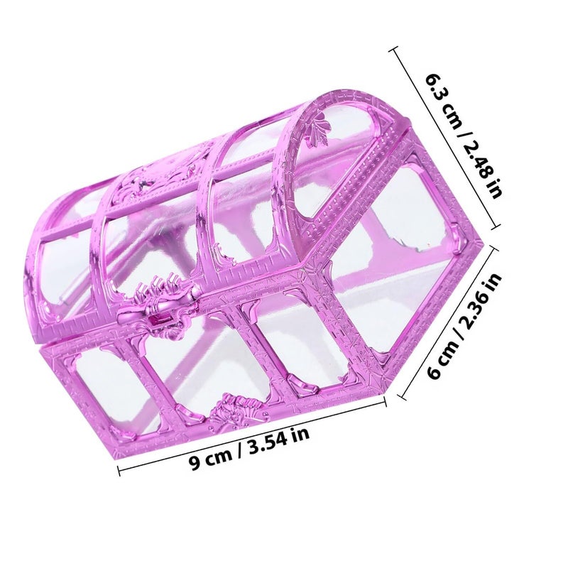 12 Pcs Wedding Candy Boxes Hollow Treasure Chest Design Rose Purple 9x6 3x6 cm Party Favor Boxes For Birthday Goody Storage And Wedding Decor - Image 3