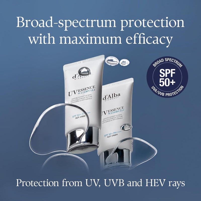 d'alba Piedmont دالبا بييمونت [أصلي] واقي شمس للوجه SPF 50+ مرطب للوجه حماية من الأشعة فوق البنفسجية كورية كريم الشمس بالفطر الأبيض يرطب البشرة ويقلل التجاعيد - Image 3