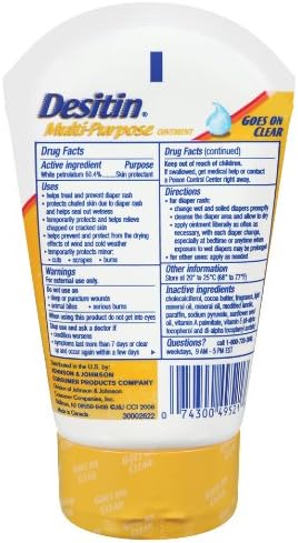 Desitin ديستين واقي للبشرة ومراهم طفح الحفاض متعددة الاستخدامات مع فيتامينات أ و د حجم سفر 35 أونصة عبوة من 2 - Image 2