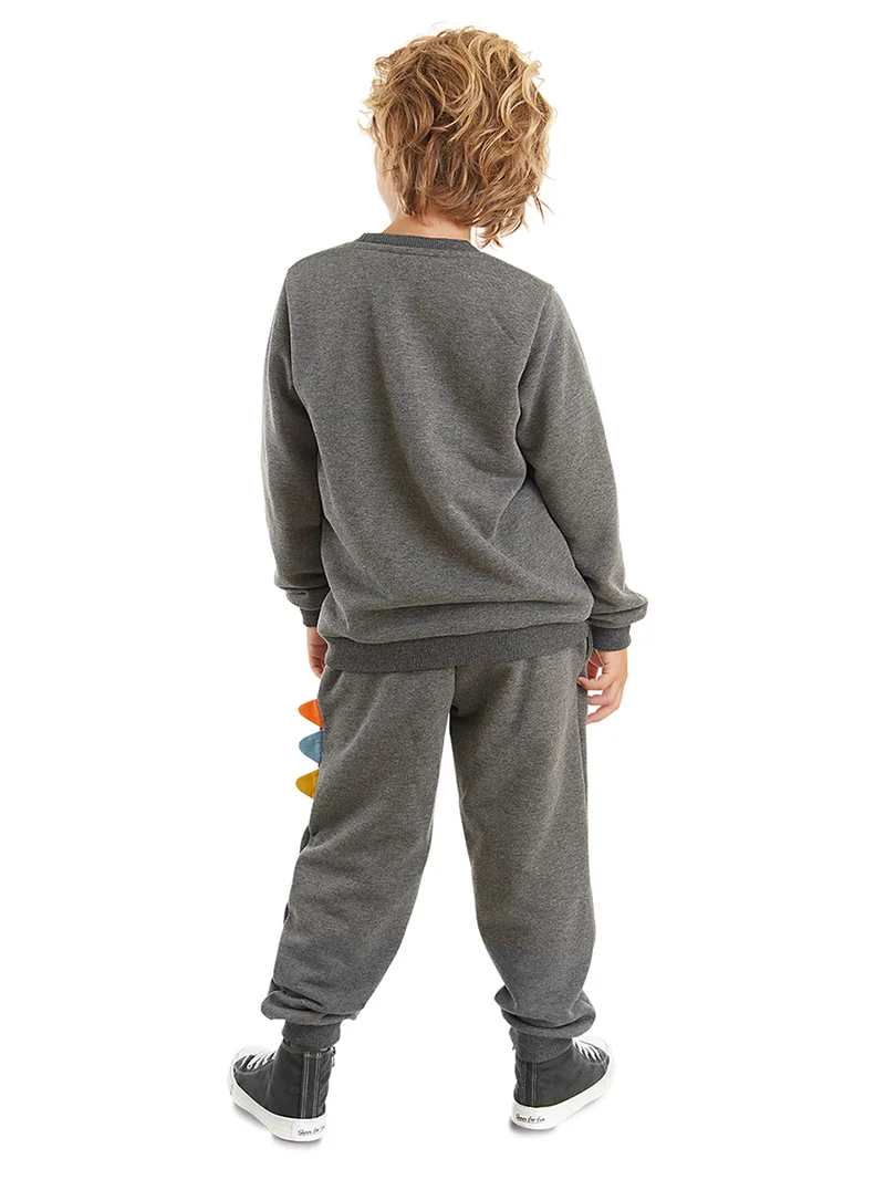 Denokids Rawr Boy Dark Grey Tracksuit