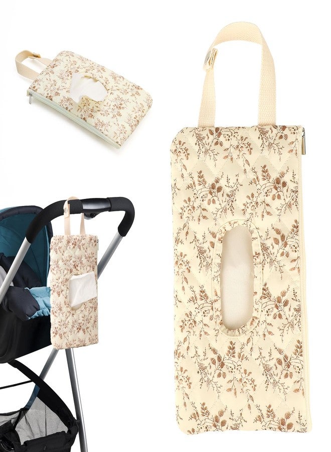 Keledz Wipes Dispenser，Portable Wipes Holder for Outdoor, Refillable Wipes Container, Wet Wipe Pouch for Travel, Wipe Holder for Diaper, Resuable Wipes Case for Hiking, Stroller Daily Casual - Beige - Image 1