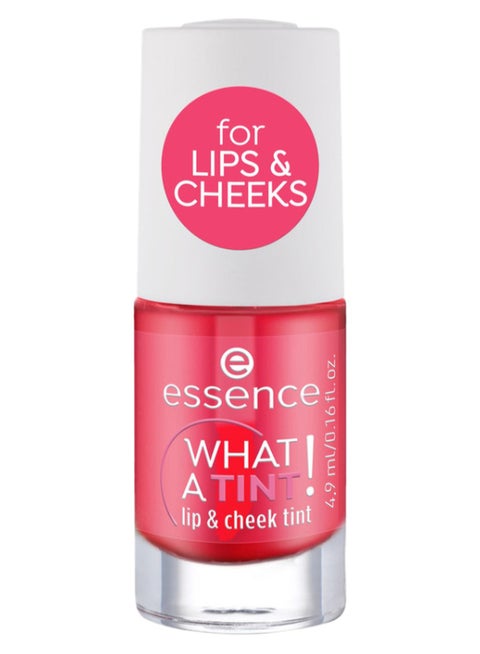 WHAT A TINT! Lip and Cheek Tint | 02 Coral Sunset | Long-Lasting Lightweight Formula | Natural Soft Finish | Multipurpose Vegan Makeup Stain | Instant Result | For All Skin Types | 4.9ml Coral Sunset