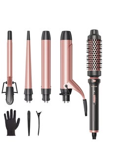 wavytalk Wavytalk 5 in 1 Curling Iron Set with Curling Brush and 4 Interchangeable Ceramic Curling Wand (0.35"-1.25”), Instant Heat Up, Dual Voltage Hair Curler  - Image 1