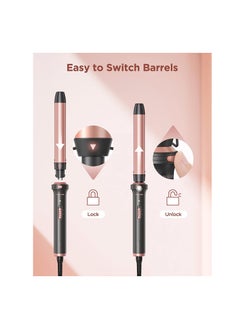 wavytalk Wavytalk 5 in 1 Curling Iron Set with Curling Brush and 4 Interchangeable Ceramic Curling Wand (0.35"-1.25”), Instant Heat Up, Dual Voltage Hair Curler  - Image 2