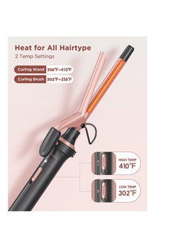 wavytalk Wavytalk 5 in 1 Curling Iron Set with Curling Brush and 4 Interchangeable Ceramic Curling Wand (0.35"-1.25”), Instant Heat Up, Dual Voltage Hair Curler  - Image 3