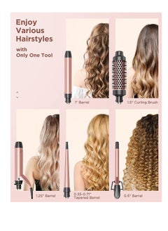 wavytalk Wavytalk 5 in 1 Curling Iron Set with Curling Brush and 4 Interchangeable Ceramic Curling Wand (0.35"-1.25”), Instant Heat Up, Dual Voltage Hair Curler  - Image 5