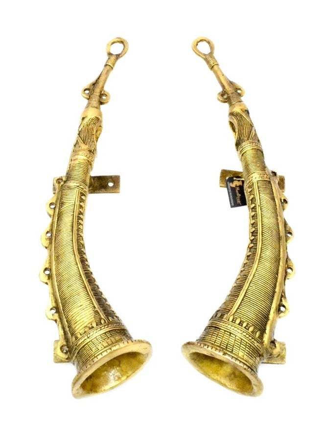 Two Moustaches Shehnai Design Brass Door Handle Pair, Handles for Main Door, Door Pull Handles, Door handleset, Brass Handles for Home Decor, Door Handles for Mandir, Pack of 2 - Image 1