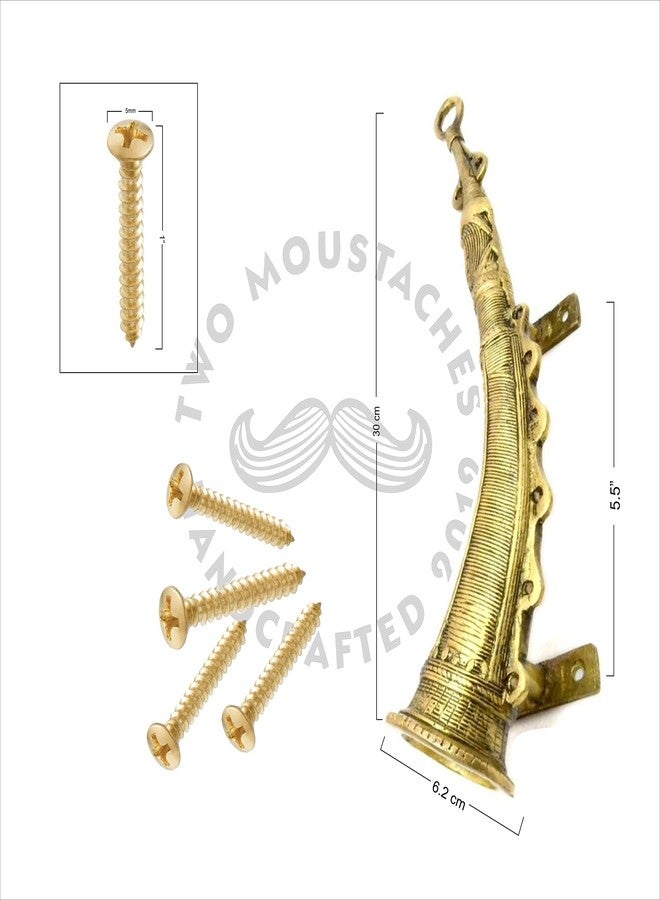 Two Moustaches Shehnai Design Brass Door Handle Pair, Handles for Main Door, Door Pull Handles, Door handleset, Brass Handles for Home Decor, Door Handles for Mandir, Pack of 2 - Image 5