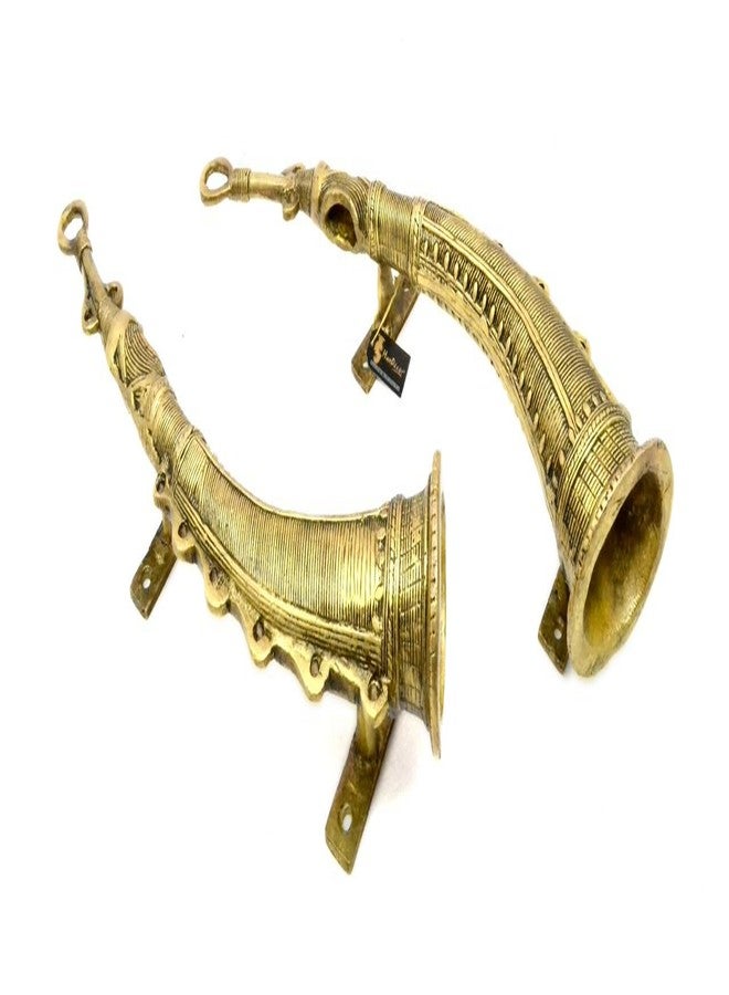 Two Moustaches Shehnai Design Brass Door Handle Pair, Handles for Main Door, Door Pull Handles, Door handleset, Brass Handles for Home Decor, Door Handles for Mandir, Pack of 2 - Image 2