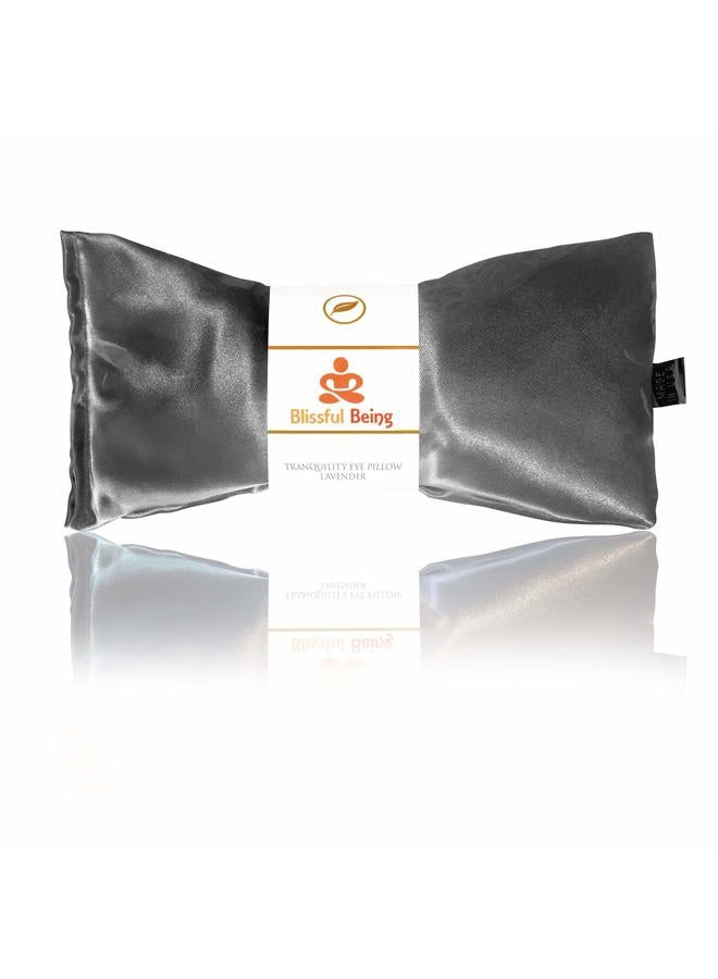 Blissful Being Lavender Eye Pillow - Hot or Cold Weighted Aromatherapy Eye Mask perfect for Sleeping, Yoga, Migraines - Gifts for Women, Birthday, Teachers - Natural Herbal Stress Relief (Silver) - Image 1