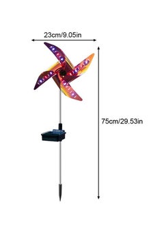 Generic 2pcs 30" Solar Wind Spinner Garden Stake Pinwheels Easy Spinning Kinetic Wind Spinner Metal Stake with 8 Lighting Modes 4 Color Changing Garden Wind Catcher for Garden Lawn Decor  - Image 3