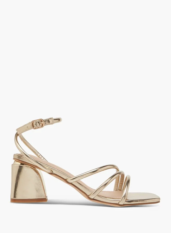 Flora Bella By Shoexpress Women Block Heeled Strap Sandals with Buckle Closure