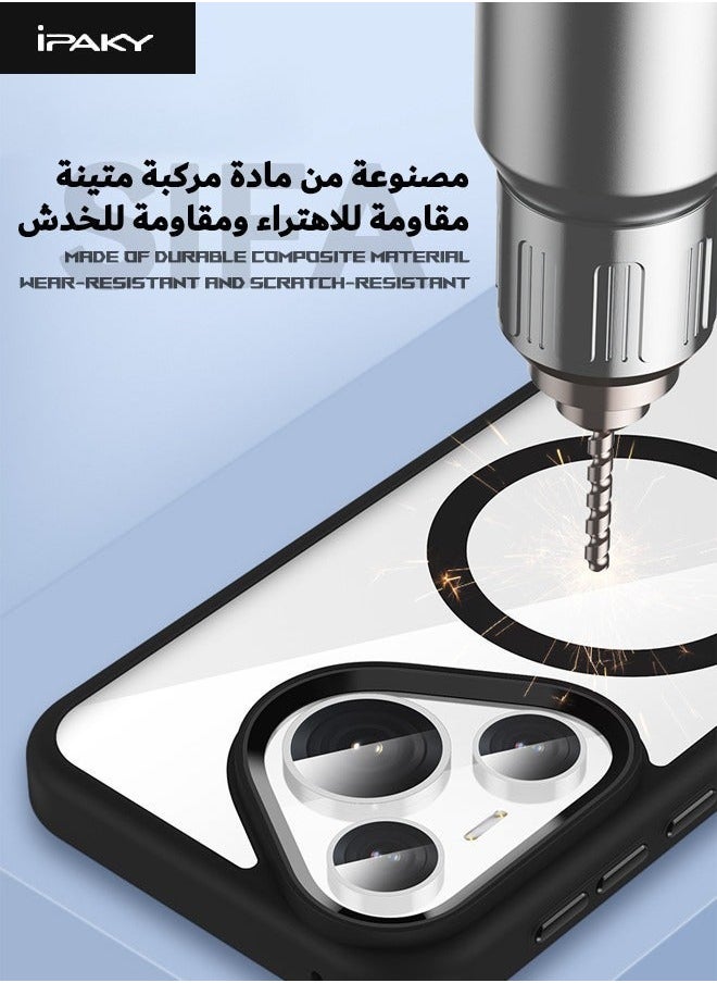 TEAM LUXURY - Huawei Pura 70 Pro Case, Magnetic [Compatible with Magsafe] Composite Material Case Cover, Military Grade Anti-Drop Shockproof Case for Pura 70 Pro, Slim Anti-Fall Back Cover for Huawei Pura 70 Pro - Image 1