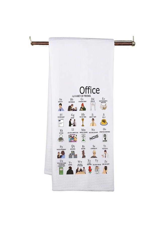 MNIGIU Office Tv Show Kitchen Towels Office Kitchen Gifts Office Dish Towels Office Kitchen Decor Housewarming Gift (Pranks ABC Towel) - Image 1