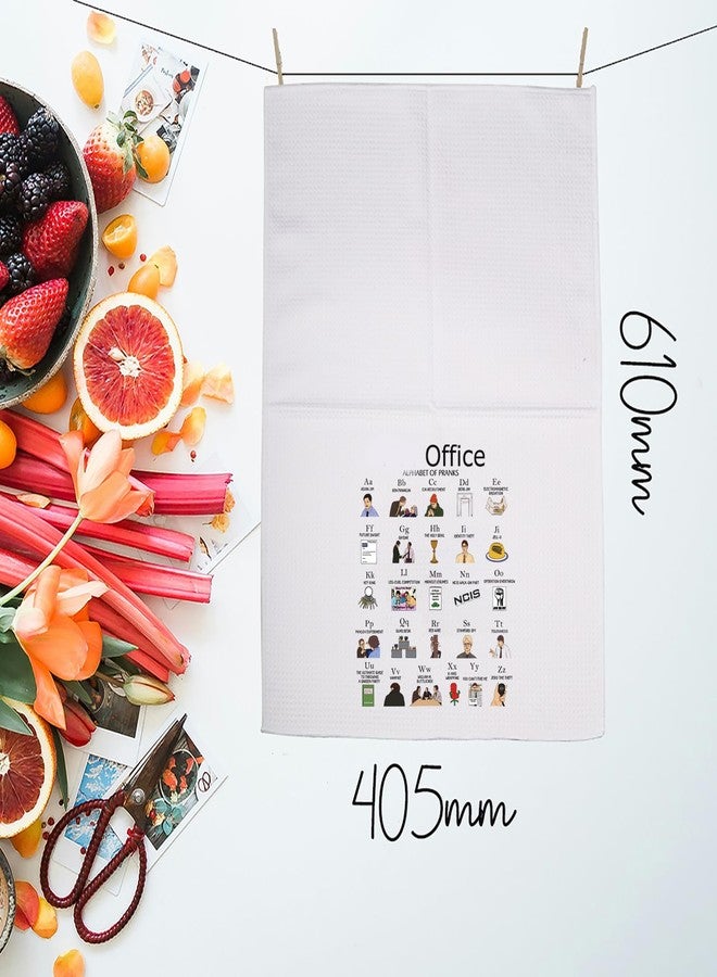 MNIGIU Office Tv Show Kitchen Towels Office Kitchen Gifts Office Dish Towels Office Kitchen Decor Housewarming Gift (Pranks ABC Towel) - Image 2