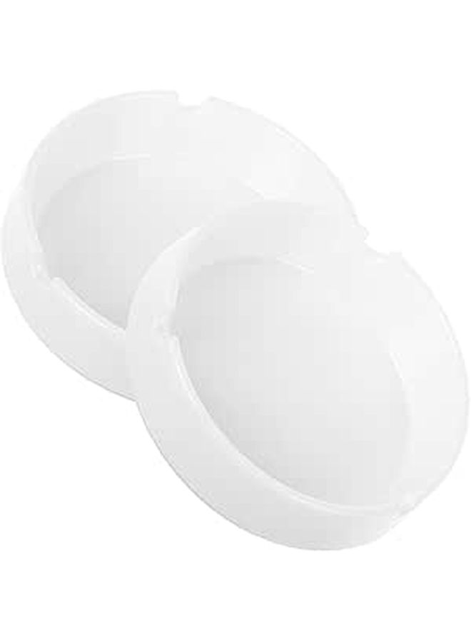 2 White Unbreakable Melamine Ashtrays Round Indoor Outdoor Easy Clean Smooth Nonstick Tabletop Decor - Image 1
