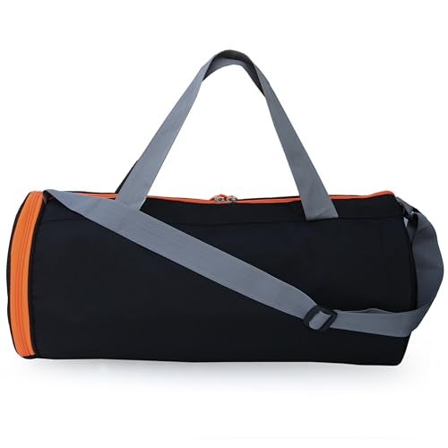 Sfane Gym Bags for Men with Separate Shoe Compartment Sports Gym Bag for Women Duffle Bags for Gym, Duffel Bags Sports Bag - Black & Orange - Image 4