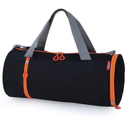Sfane Gym Bags for Men with Separate Shoe Compartment Sports Gym Bag for Women Duffle Bags for Gym, Duffel Bags Sports Bag - Black & Orange - Image 2