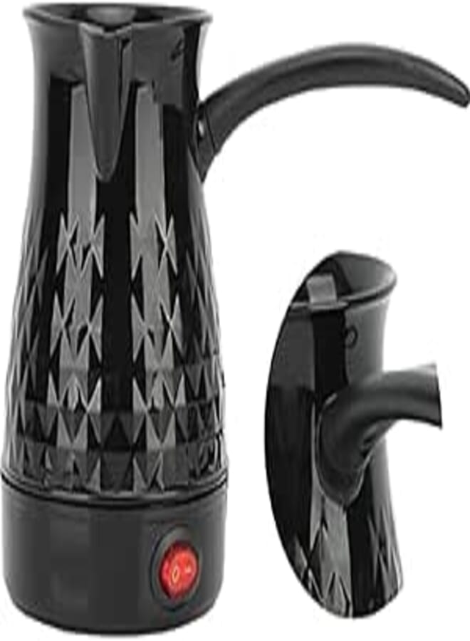 FLAMNGO Turkish Coffee Pot, 350W Heating Element, 75cm Cable Length, 5 Cups Capacity, 0.5L Tank, Plastic Body (Black)