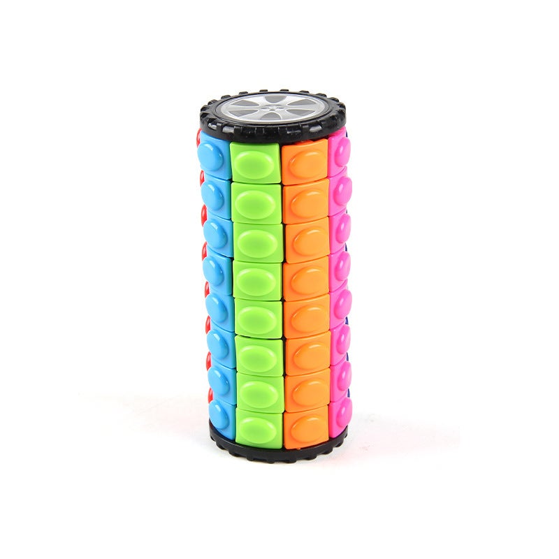 Creative Intelligence Decompression Toy Three-Dimensional Magic Tower Color Corn Rubik'S Cube Three-, Four-And Five-Step Cylindrical Rotating Rubik'S Cube - Image 1