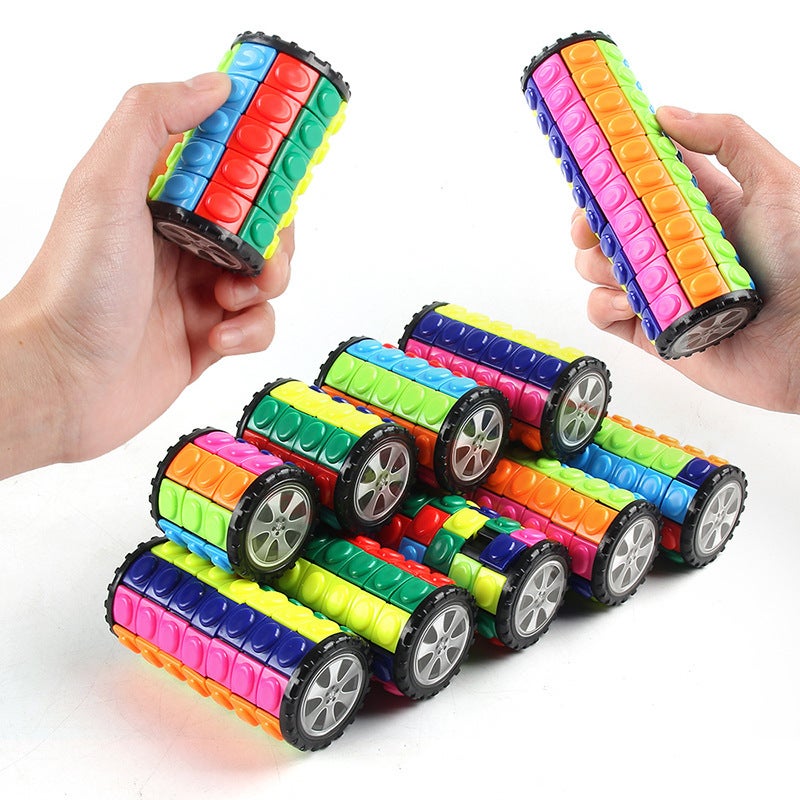 Creative Intelligence Decompression Toy Three-Dimensional Magic Tower Color Corn Rubik'S Cube Three-, Four-And Five-Step Cylindrical Rotating Rubik'S Cube - Image 2
