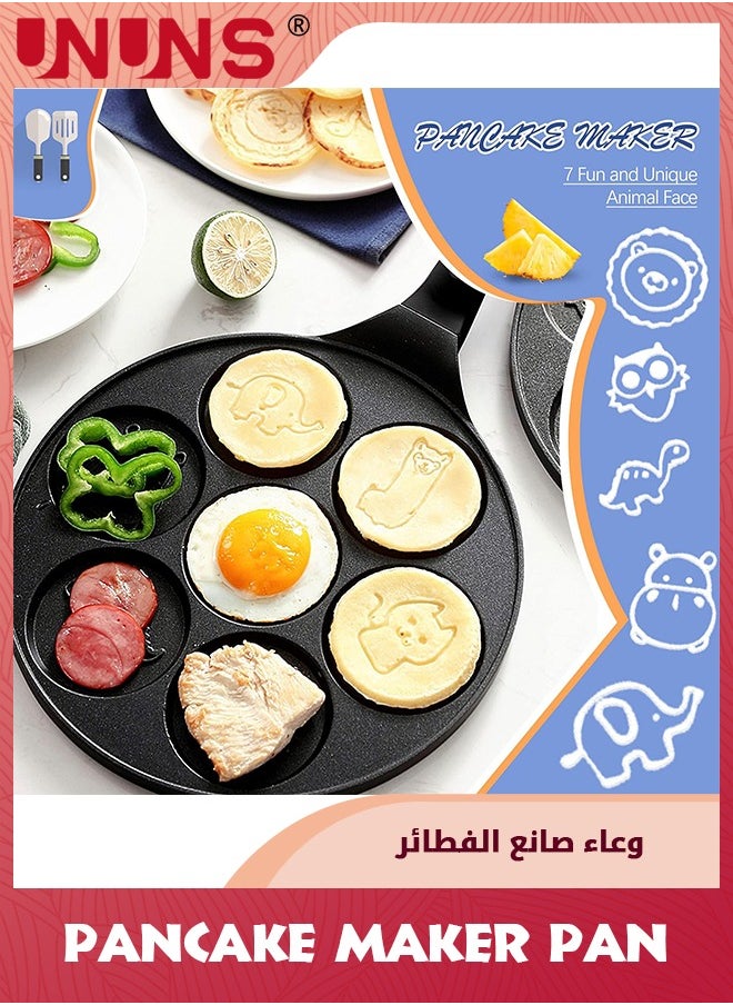 UNUNS - Pancake Pan,Nonstick Griddle Pancake Maker With 7 Holes Animal Molds,Breakfast Pan For Pancake,Blinis,Omelettes,Fried Eggs - Image 1