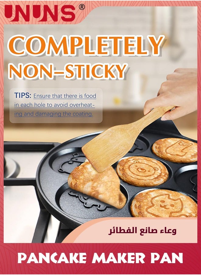 UNUNS - Pancake Pan,Nonstick Griddle Pancake Maker With 7 Holes Animal Molds,Breakfast Pan For Pancake,Blinis,Omelettes,Fried Eggs - Image 1