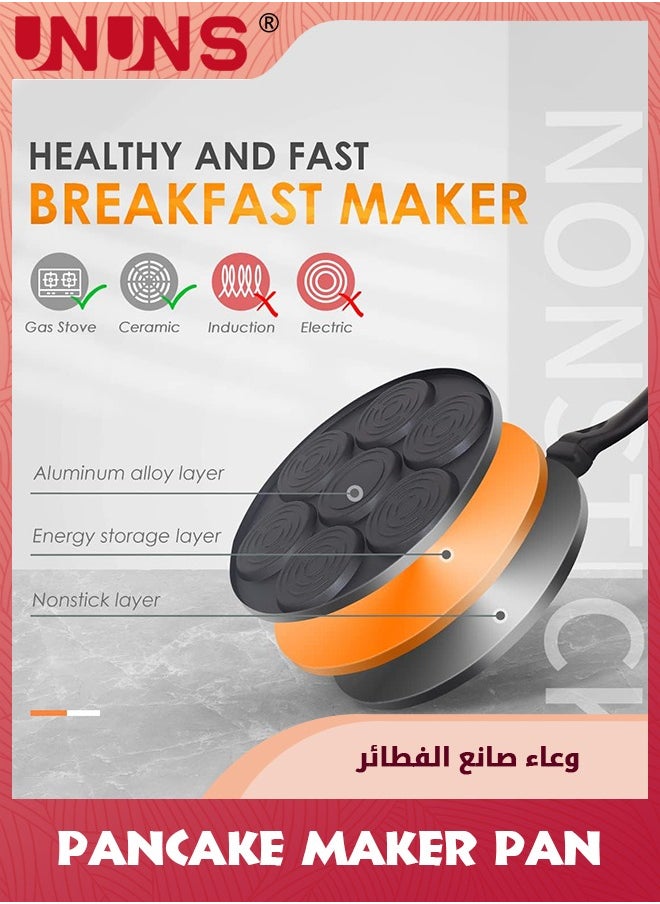 UNUNS - Pancake Pan,Nonstick Griddle Pancake Maker With 7 Holes Animal Molds,Breakfast Pan For Pancake,Blinis,Omelettes,Fried Eggs - Image 1