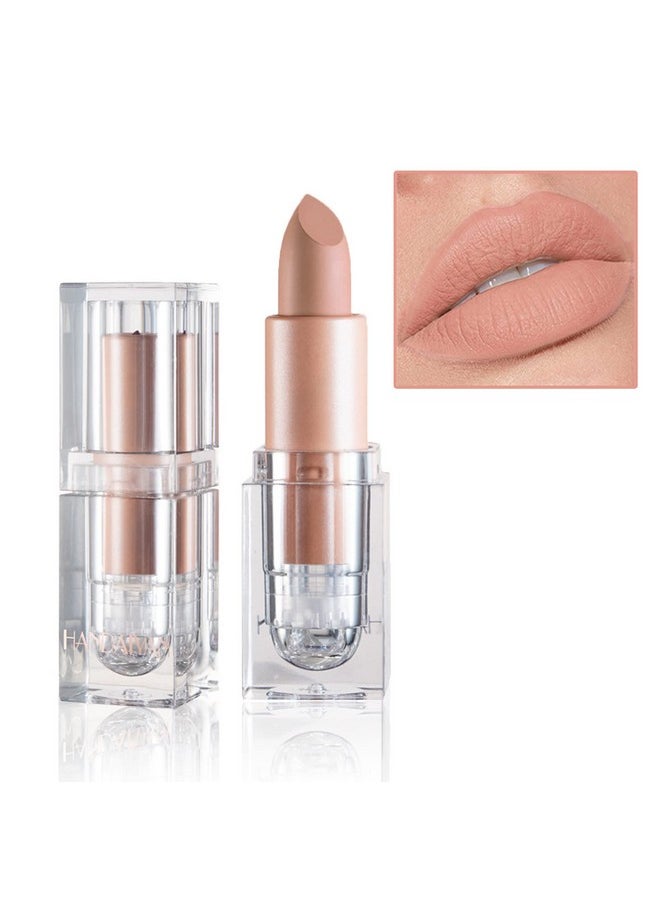 IONSGAKO - IONSGAKO Matte Nude Lipstick Velvet Lip Gloss Non-Fading Non-Sticky Cup Nude Lipstick Matte Lip Stain Long Lasting Waterproof Lipstick for Women Girls Daily Lip Makeup - White Peach - Image 1