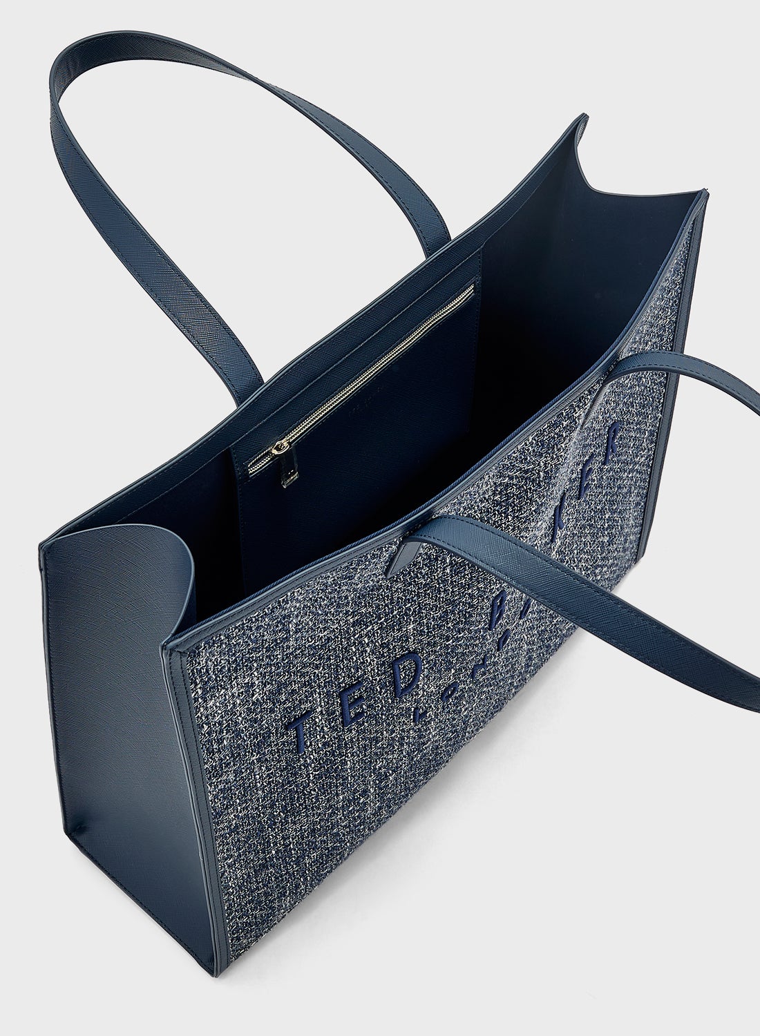 【TED BAKER】Tweekon ロゴ ネイビートートバッグ Ted Baker 𝕋𝕎𝔼𝔼𝕂𝕆ℕ 𝗘𝘅𝘁𝗿𝗮 𝗟𝗮𝗿𝗴𝗲 𝗜𝗰𝗼𝗻