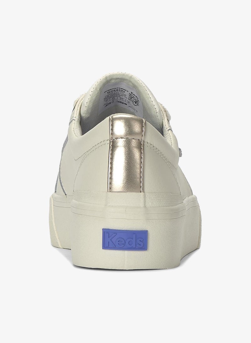 Keds Women's Jump Kick Duo Leather Casual Sneaker Beige - Image 2