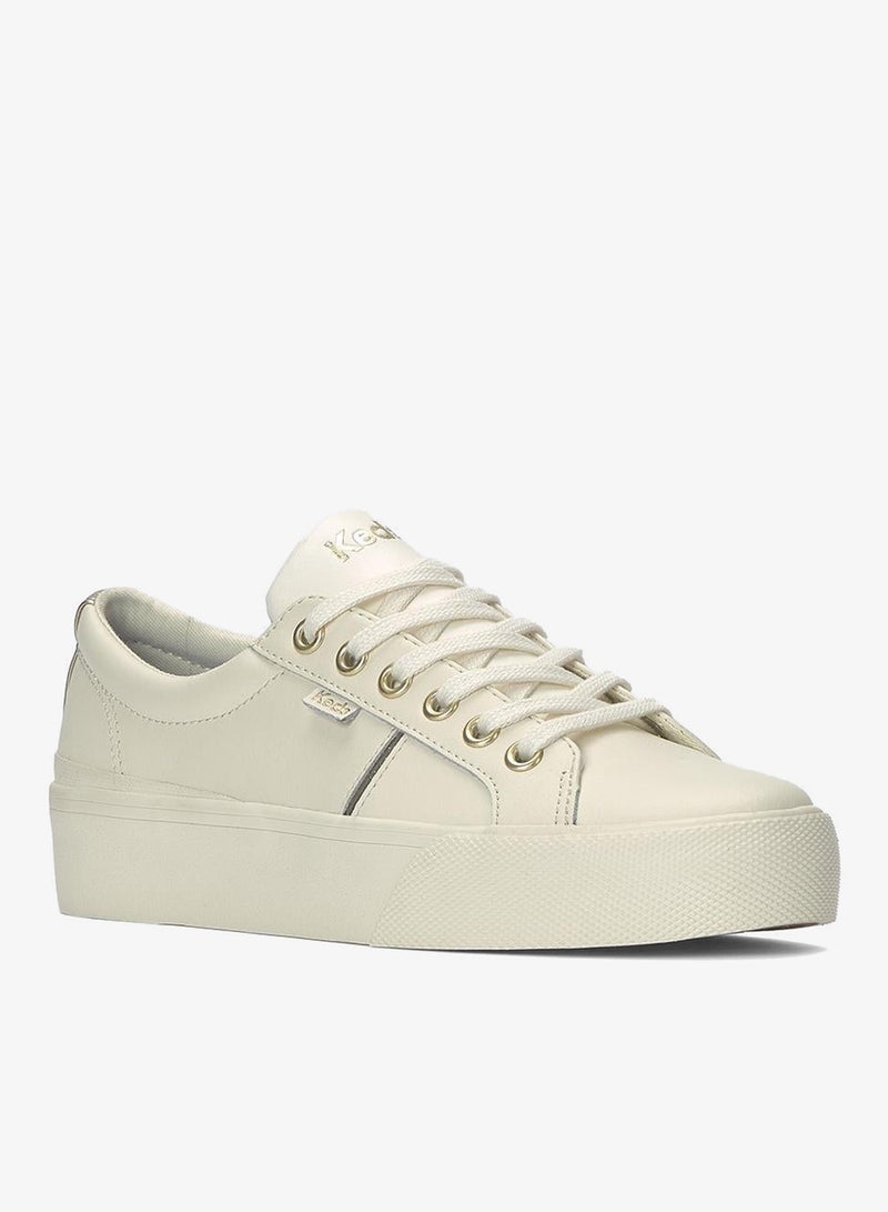 Keds Women's Jump Kick Duo Leather Casual Sneaker Beige - Image 3