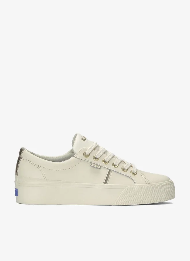 Keds Keds Women's Jump Kick Duo Leather Casual Sneaker Beige